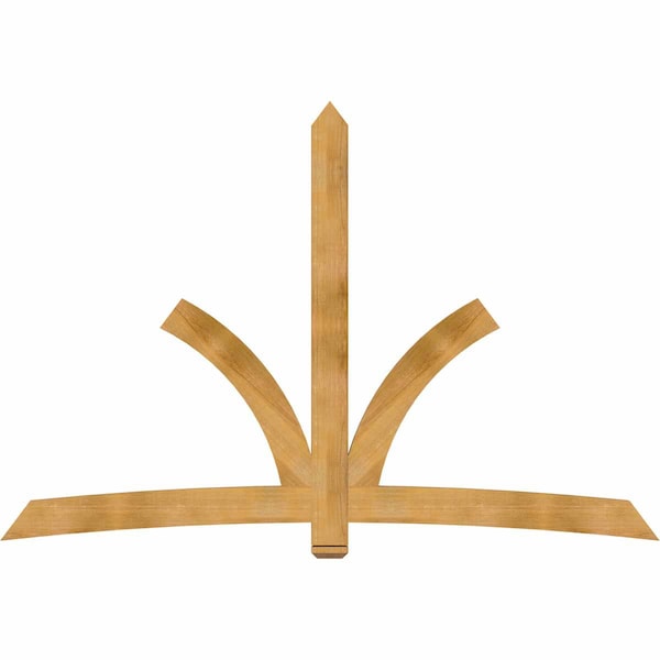 Ekena Millwork Davenport Rough Sawn Timber Gable Bracket, Western Red Cedar, 108"W x 72"H x 2"D x 6"F, 16/12 Pitch GBW108X72X0206DAV00RWR - main